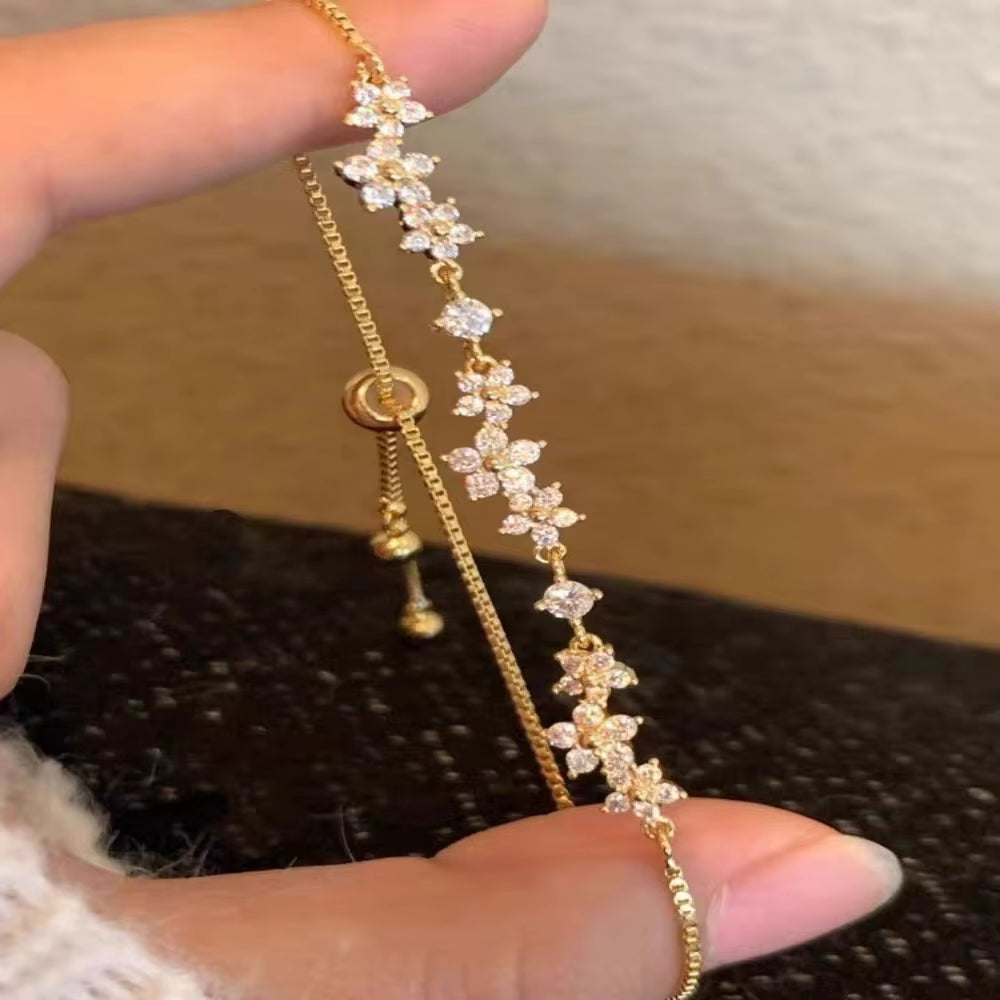Bracelet Sparkling Zircon Flower Bracelet