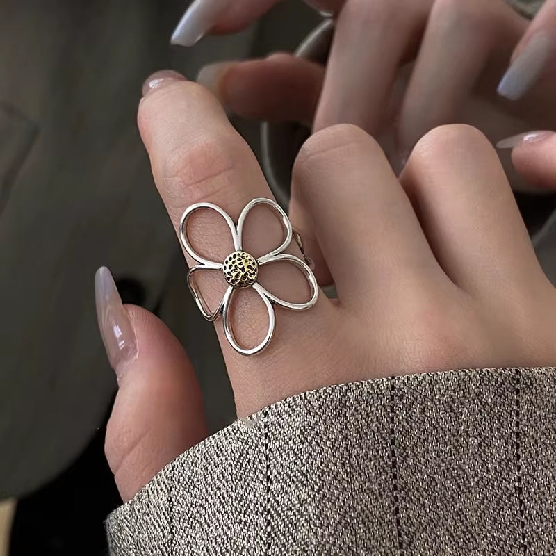 Silver Flower Ring for Women