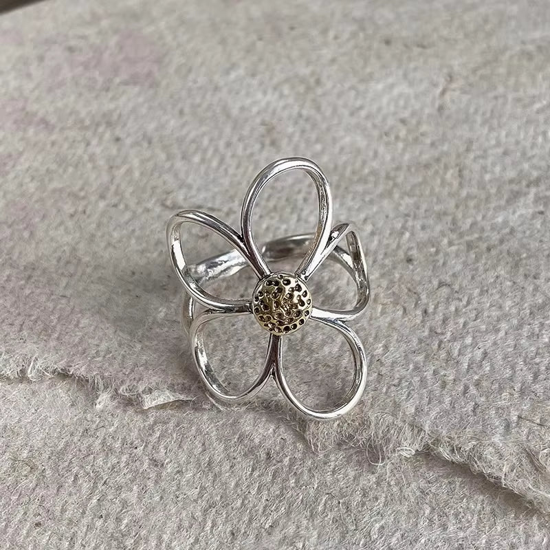 Silver Flower Ring for Women