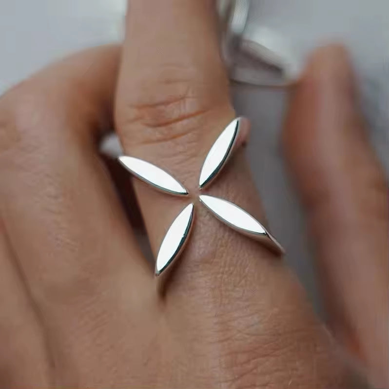 Silver Flower Ring for Women