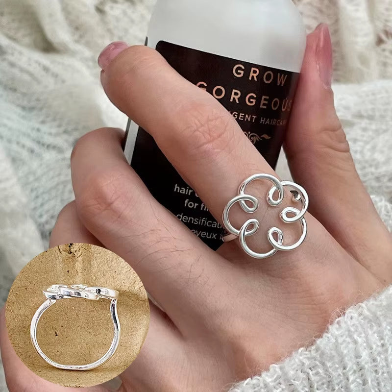 Silver Flower Ring for Women