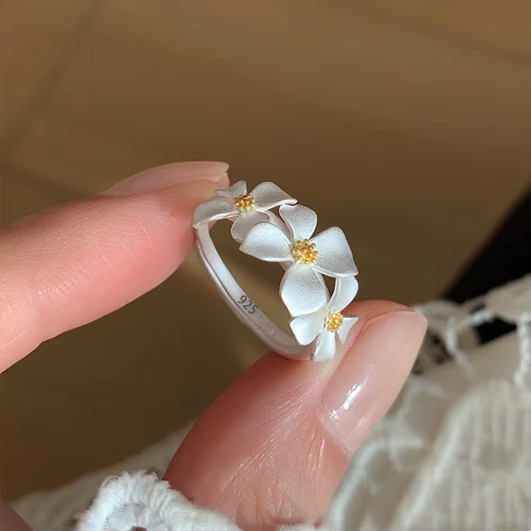 Silver Flower Ring for Women