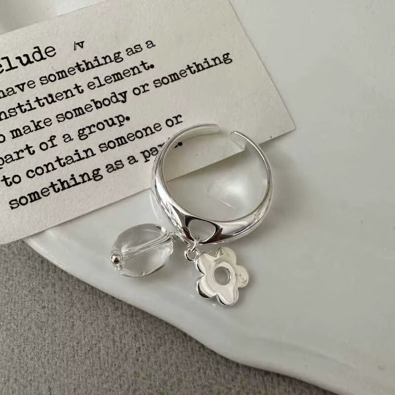 Silver Flower Ring for Women