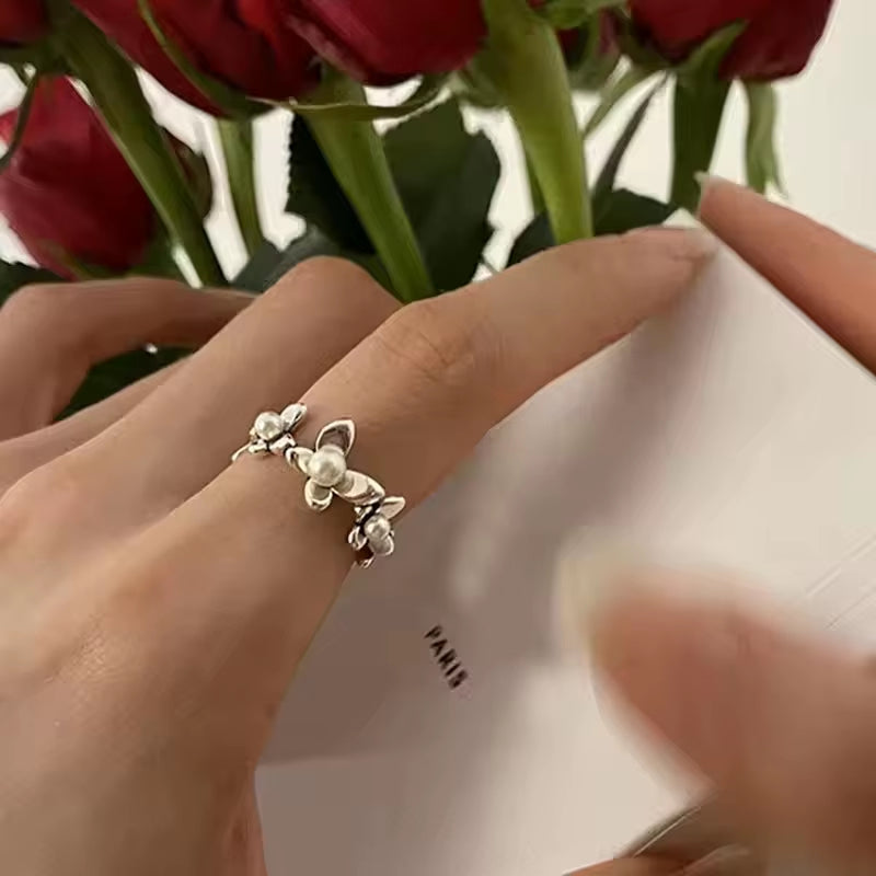 Silver Flower Ring for Women