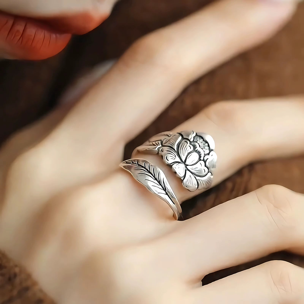 Silver Flower Ring for Women