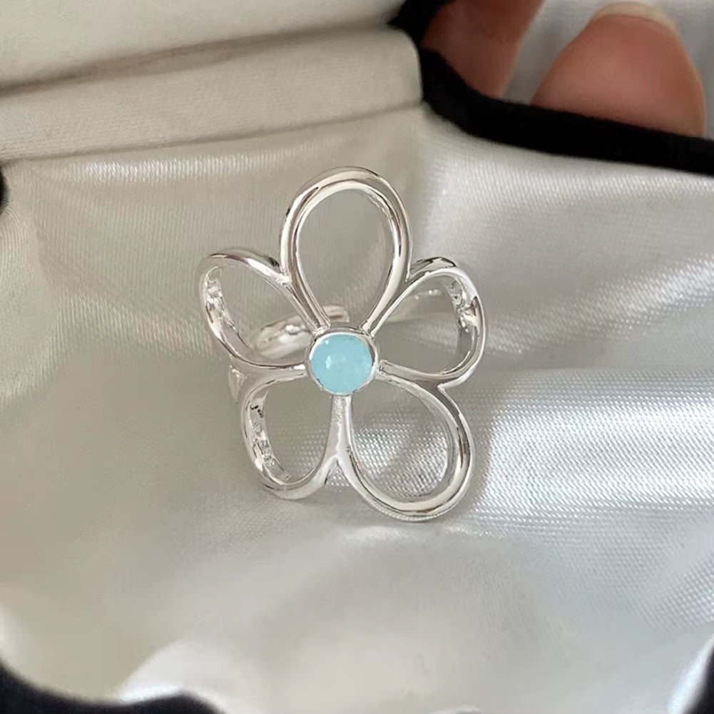 Silver Flower Ring for Women