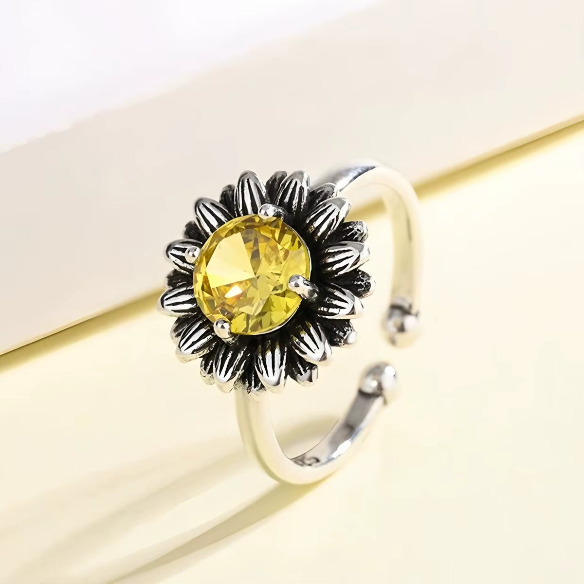 Silver Flower Ring for Women