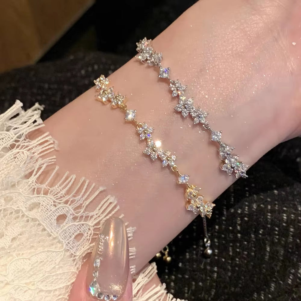 Bracelet Sparkling Zircon Flower Bracelet
